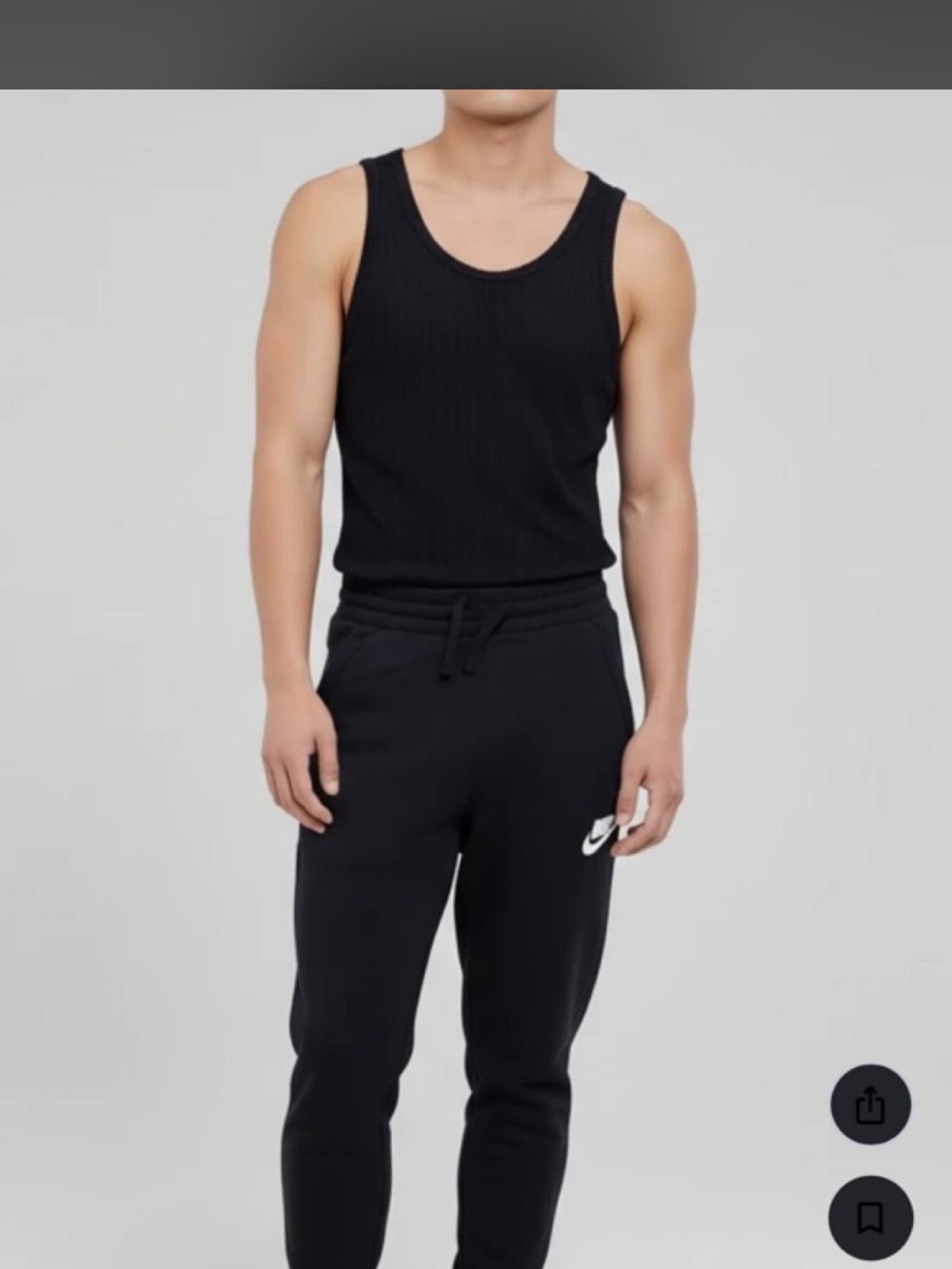 Nike Black Kids' Pull-On Jogger Pants with White Swoosh